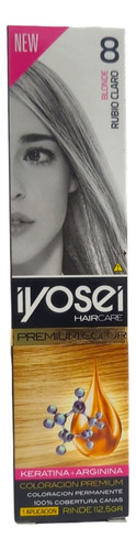  Tintura Iyosei Premium Color Crema Colorante X 45gr X 12 Uni Tono 8 rubio claro