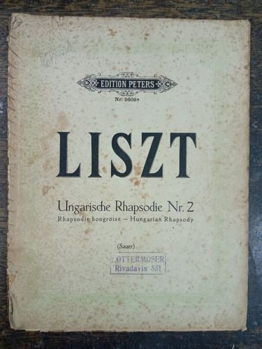 Imagen 1 de 4 de Rapsodia Hungara Nº 2 * Franz Liszt * Peters *