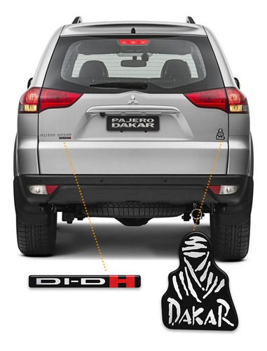 Kit Emblemas Mitsubishi Pajero Dakar Hpe Di-dh 2014 Resinado