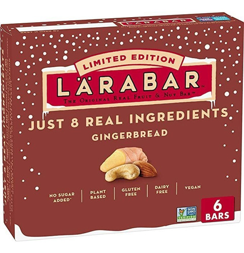 Larabar Barras De Fruta Y Nueces De Pan De Jengibre.