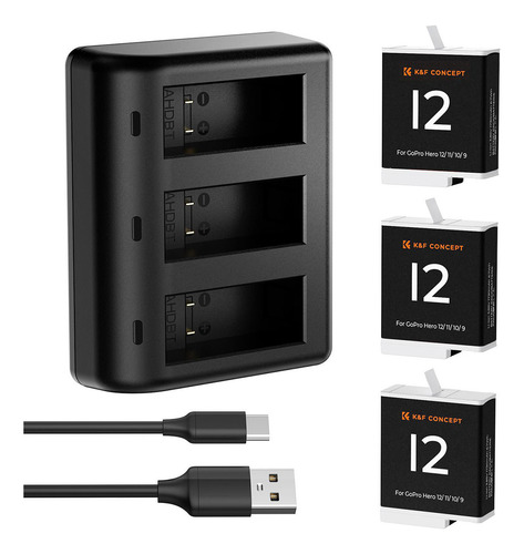 Kit De 3 Baterías + Cargador Triple Para Gopro Hero 09,10,11