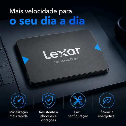 SSD Lexar 256GB NQ100 2.5'' SATA 6Gb/s Interno Preto | Frete grátis