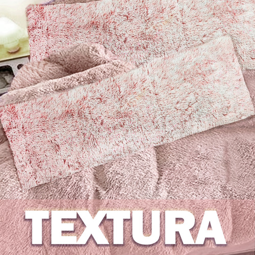Almohada Cojín Decorativo Abrazable Pelo Largo Suave Esquima Rosa