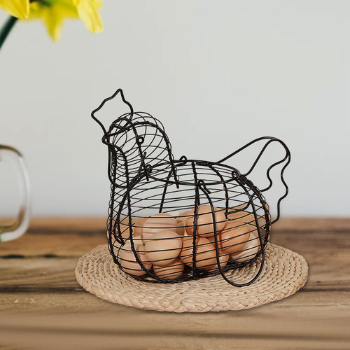 N Cesta De Metal Para Huevos De Gallina, Cesta Para Huevos