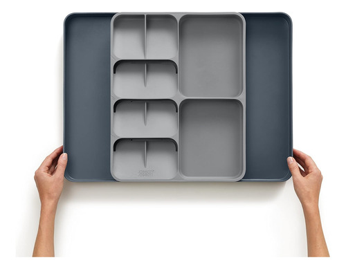 Cubiertero Organizador Extensible Cocina Cajón Práctico Gris
