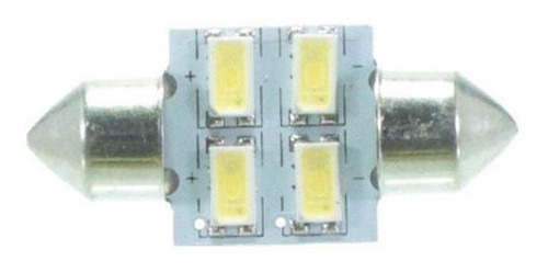 Imagem 1 de 2 de Lâmpada Led Torpedo 31mm 12v 4smd5630 Branca 4 Leds Par