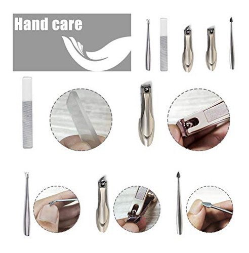 Imagen 5 de 7 de Minety Kit Profesional De Cuidado De Uñas De Acero Inoxidab