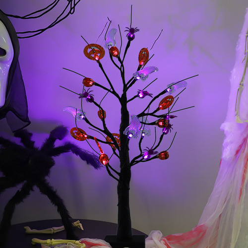 24 Luces Led Moradas For Árbol De Halloween, 20 Pulgadas, C