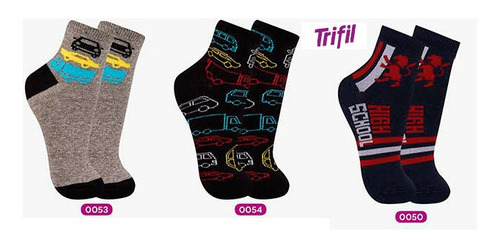 Imagem 1 de 6 de Kit C/12 Pares Meia Infantil Trifil Menino Sortida