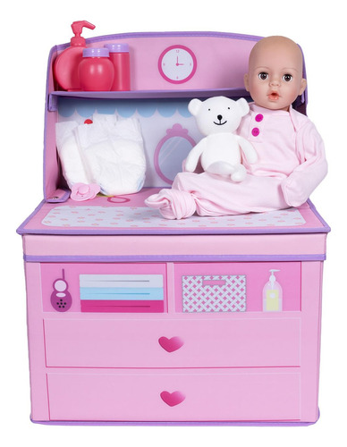 Juego De Muñecas De Bebé Con Cambiador Y Accesorios