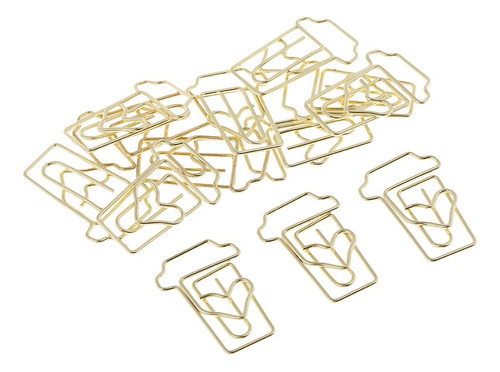 12pcs Clips De Papel Dorados Papelería Divertida Material