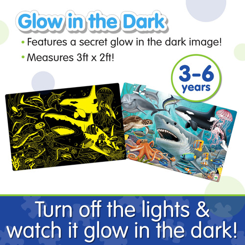 Rompecabezas Glow In The Dark Vida Marina 100 Piezas 91 X 61
