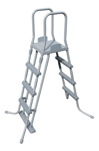 Imagen 7 de 10 de Piscina estructural redonda Bestway 56438 con capacidad de 16015 litros de 4.57m de diámetro gris claro diseño piedra prismática
