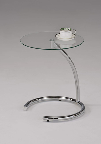 Mesa Lateral C Metal Cromado Cristal