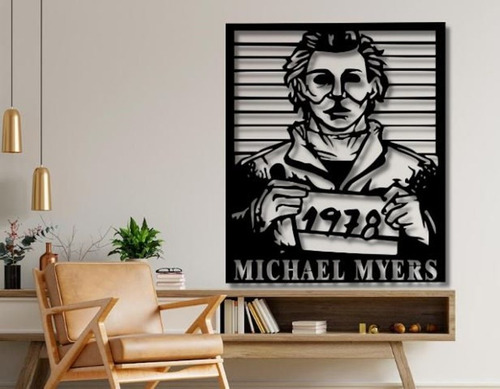 Cuadro-  Michael Myers - Mdf Calado - 35x40