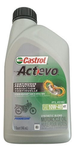 Aceite Castrol 10w40 Actevo Semi Sintético 4 Tiempos