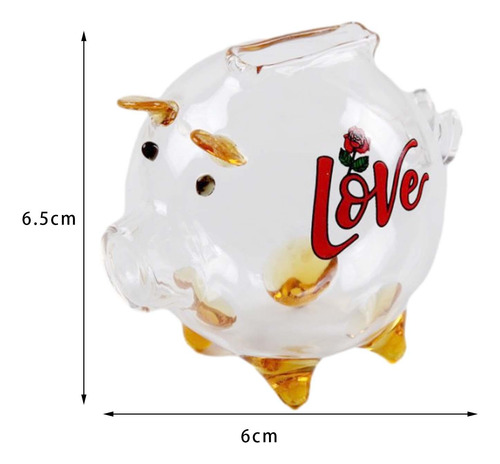 Estatuilla De Cerdo De Cristal De Hucha, Mini Delicado