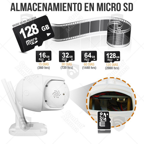 Imagen 4 de 10 de Camara Wifi Exterior Fhd Domo Zoom Nube Video Seguridad App