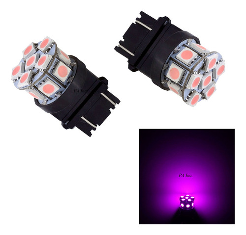 Pa 2 Bombillas Led 13smd 3157 Color Rosa Para Senal De Giro,