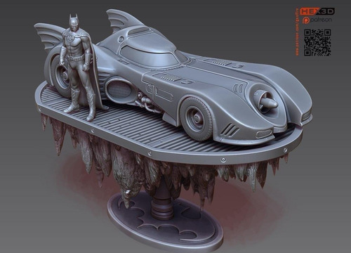  Archivo Stl Impresión 3d - Batman Y Batimovil