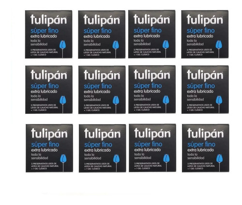 Tulipán Preservativos Super Finos 12 Cajitas X 3
