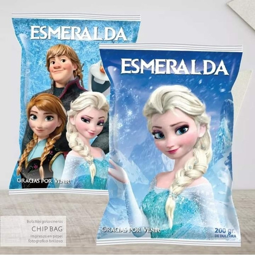 X10 Bolsitas Chip Bag Para Sorpresitas Frozen