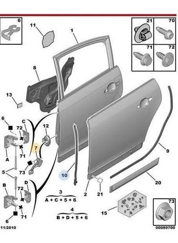 Limitador Puerta Trasera Citroen C4