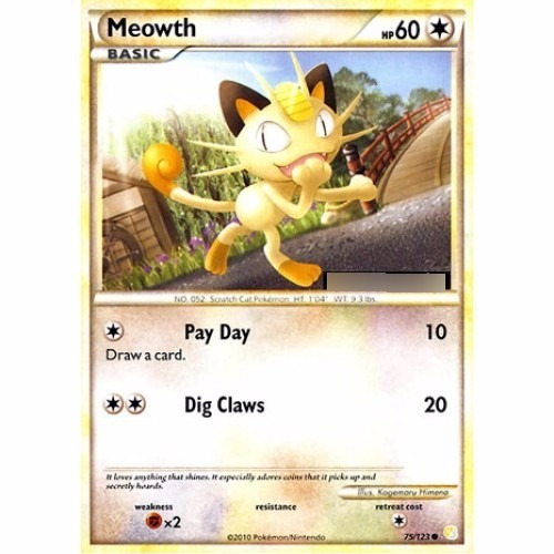 Meowth - Pokémon Normal Comum 75/123 Heartgold & Soulsilver