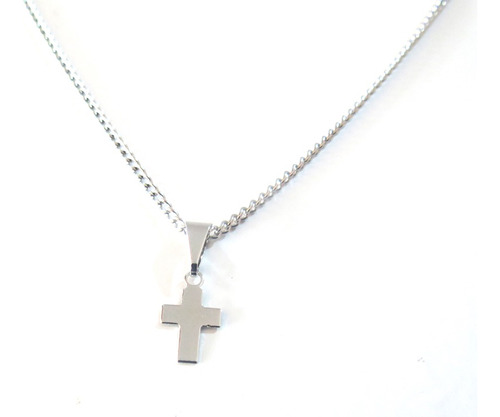 Cordão Colar Cruz Religiosa Crucifixo Aço Inox