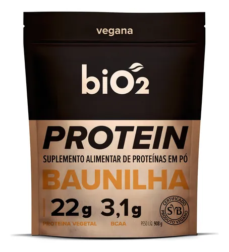biO2 Protein Baunilha 908 g - Proteína Vegetal em Pó Vegana e sem Glúten
