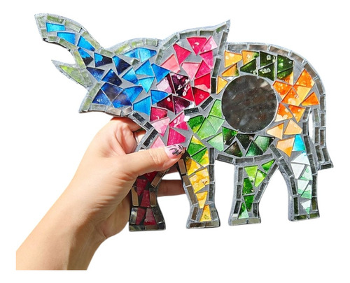 Espejo Elefante Venecitas 20cm Aprox Monte Kurama