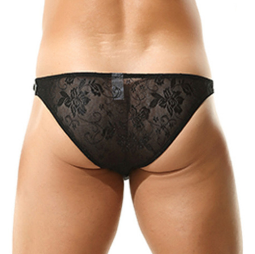 3 Bikinis Para Hombre Corte Cachetero De Encaje Semi Traspar