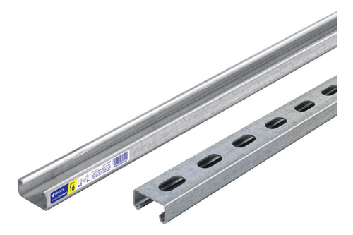 2 Perfiles Unicanal Volteck 1.5m Calibre 16 Perforado 4x2cm