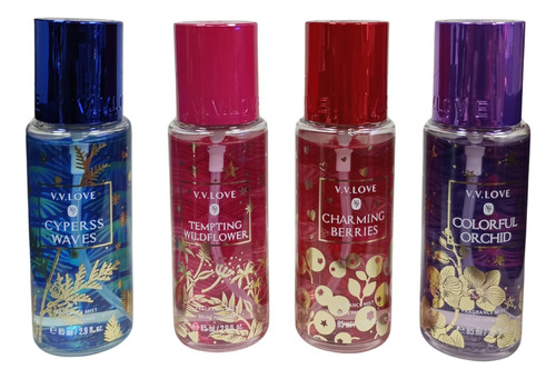 4 Perfume Body Corporal Dulce,frutal, Floral Y Fresco. 