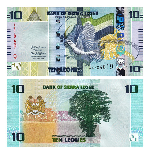 Grr-billete De Sierra Leona 10 Leones 2022