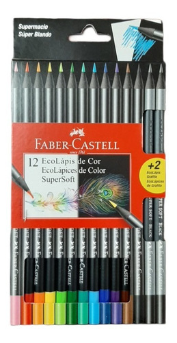 Faber-castell Lápices De Colores Supersoft X 12 + 2 Grafitos