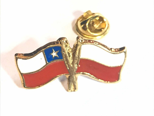 Pin Banderas Entrelazadas Chile Y Polonia