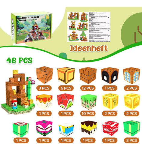 Bloques Magnéticos Construcción Juguetes Niños Regalos