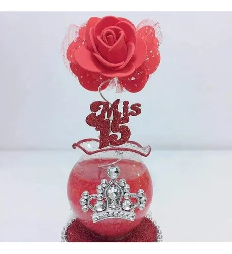 Souvenirs Vasija Vidrio Soplado Con Rosa 15 Años-cumpleaños