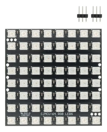 Matriz Rígida Cjmcu 8x8 64 Chip Led Ws2812b 5050 Rgb Arduino