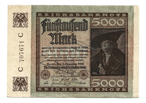 Billete Alemania 5,000 Mark 1922