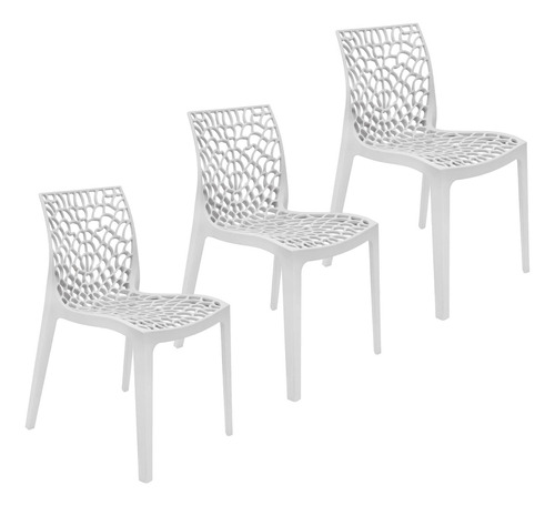 Kit 3 Cadeiras Gruvyer Design Cozinha Sala Estar Jantar
