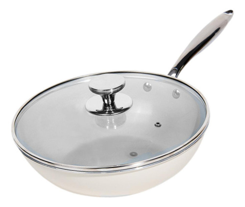 - Wok Antiadherente Con Tapa Sartén Para Saltear Sartén S