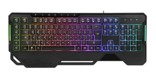 Teclado Delux Usb K9600 Gaming Negra + Luz Rgb