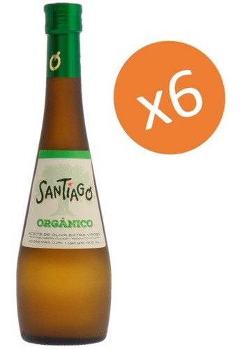 Aceite De Oliva Extra Virgen Santiago Orgánico Caja 6x500ml