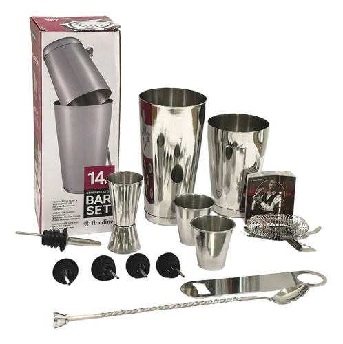 Kit De Bartender Profesional Acero Inoxidable Set De 14 Pcs