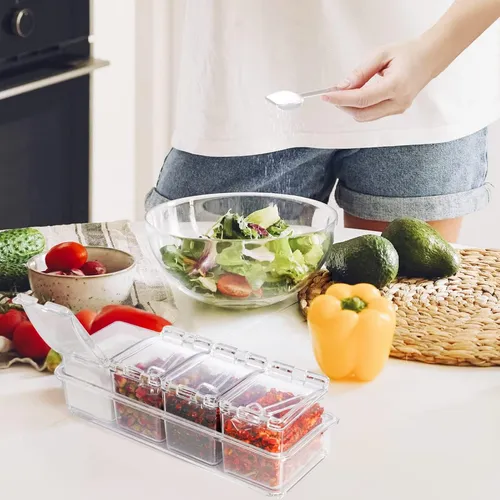 Anberky Clear Seasoning Box 4 Ratch De Condimento Acrílico C