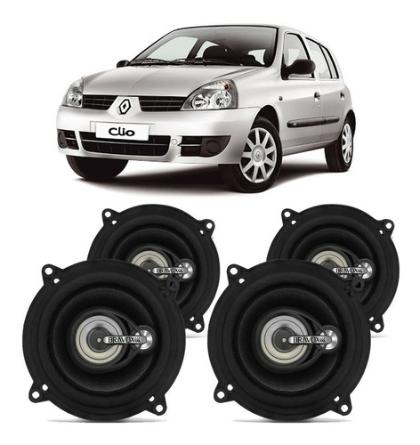 Kit Alto Falante Renault Clio 2004 A 2012 Bravox 200w Rms