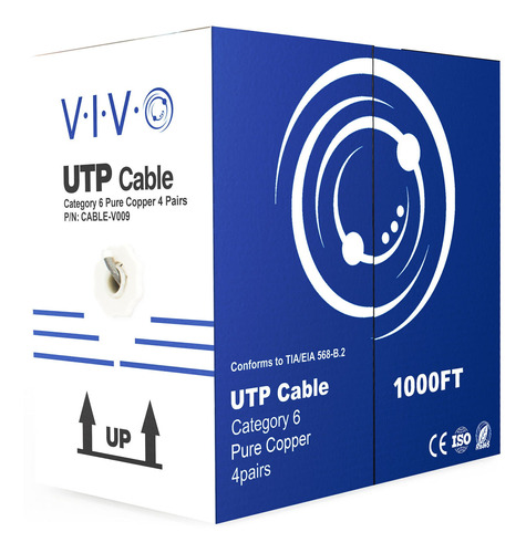 Cable Ethernet Lan Cat-6 A Granel Vivo 1.000 Ft Caja De