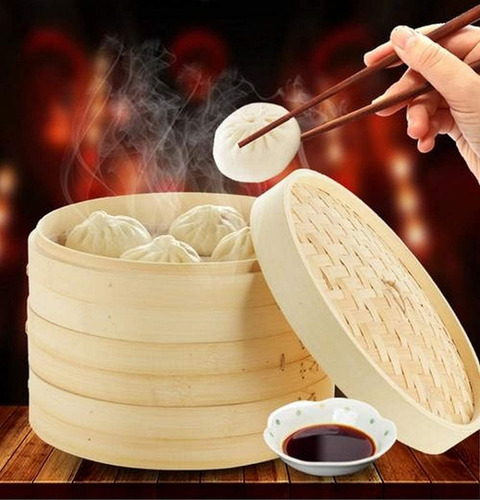 Japanbusiness-cocina Asiática Vapor De Bambú, 12 Pulgadas